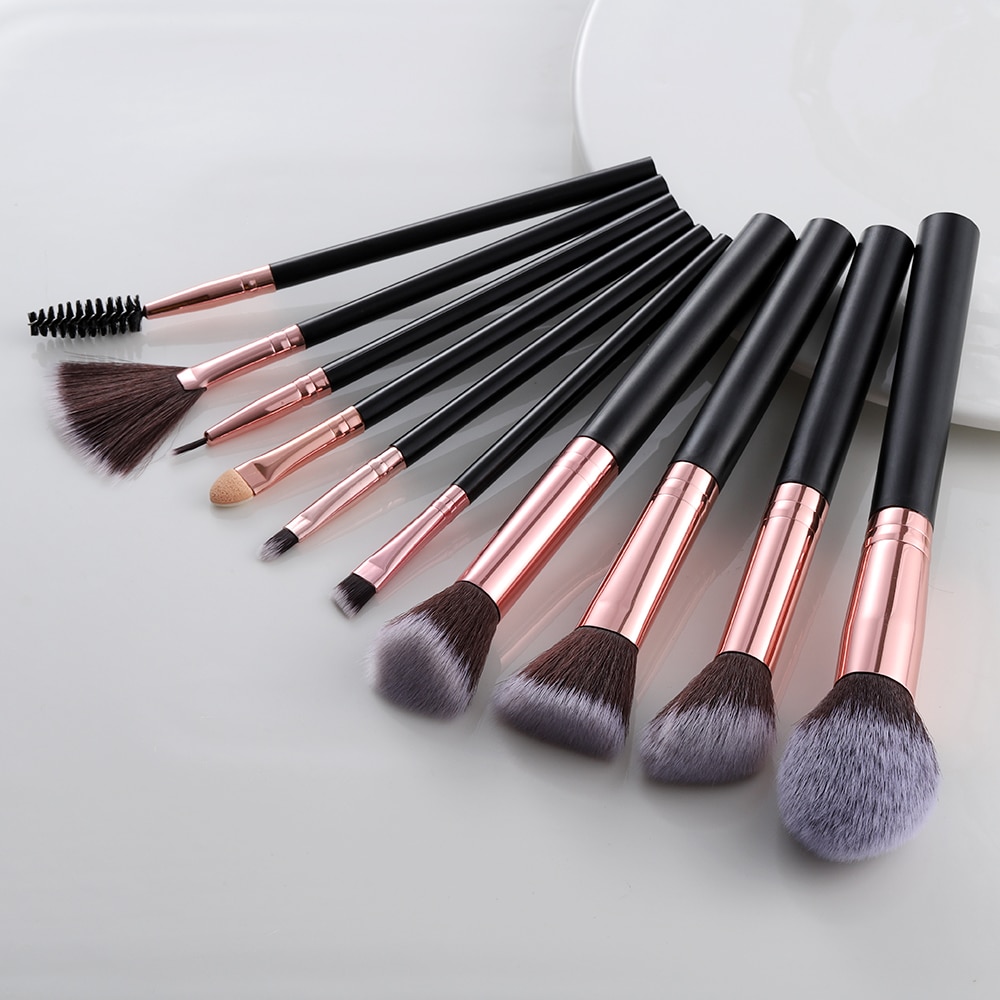 Fld 10 stuks kabuki premium synthetische make-upkwasten foundation poeder blending spons oogschaduw wimpers wenkbrauw make-up kwastenset