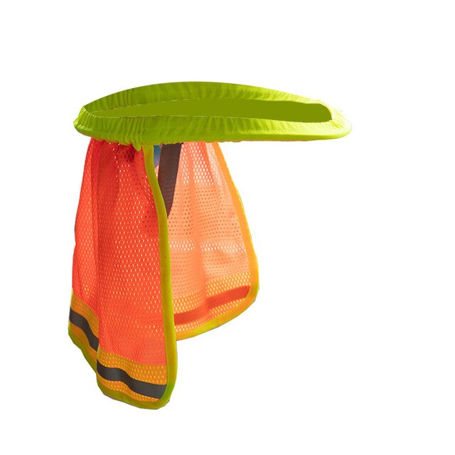 Gul orange hat udendørs konstruktion sikkerhed hård hat solskærm hals skjold reflekterende stribe beskyttende hjelme skjold: Fluorescerende orange