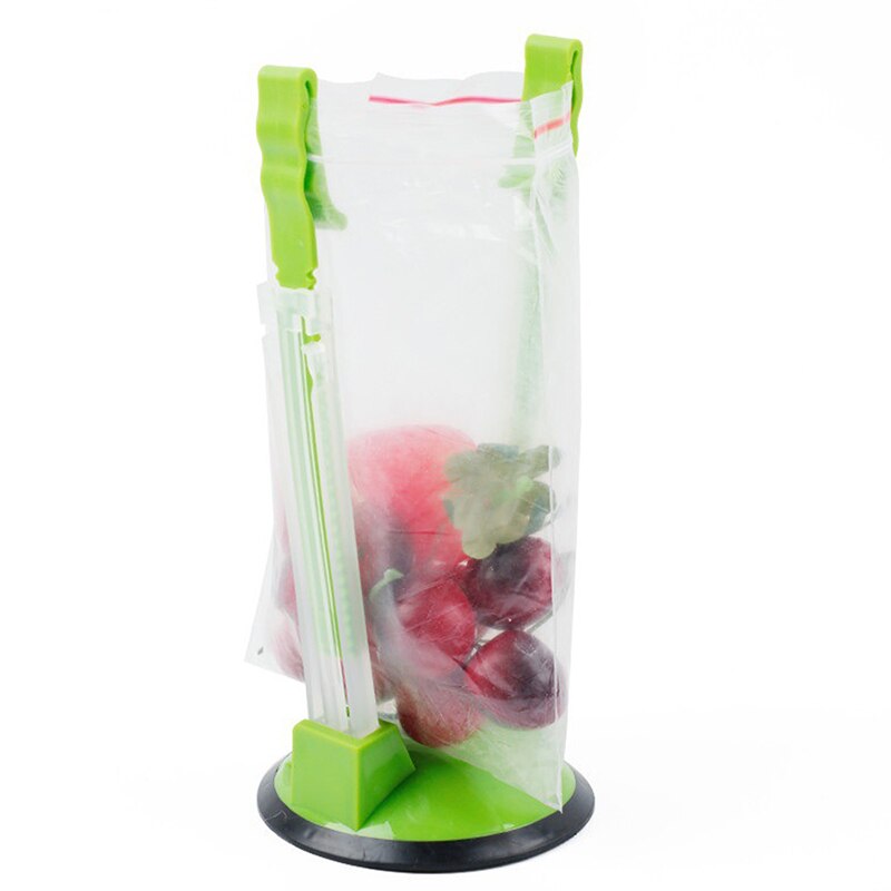 Adjustable Non Slip Ziplock Storage Bag Holder Bag Clip Hands-Free Plastic Hands Baggy Rack Sandwichs Bag Racks Kitchen Gadget
