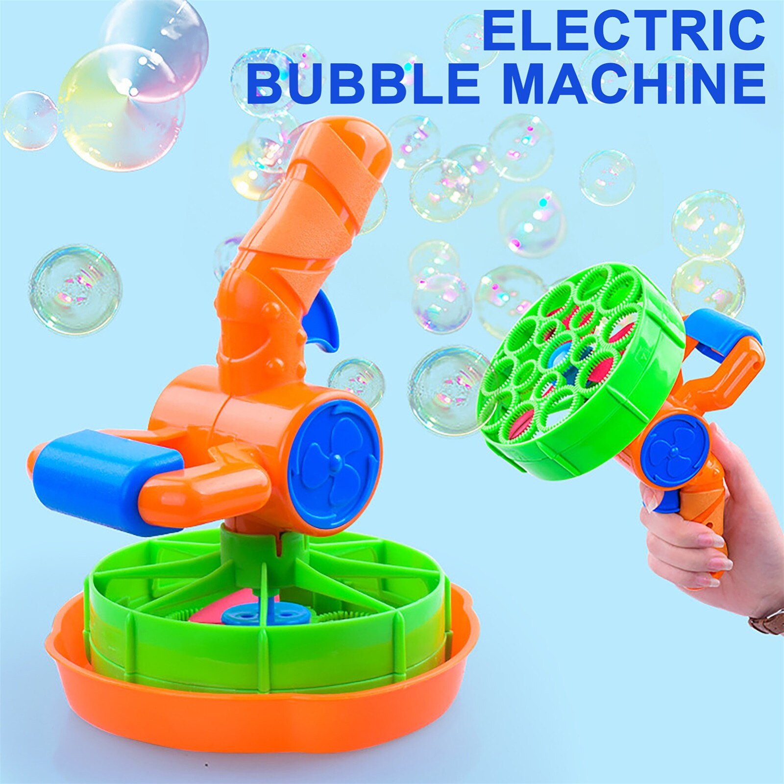 De Bubble Blower Met 1 Bubble Wands (100Ml)-Bubble Blaster Machine Voor Kinderen Speelgoed Voor Kinderen Zeep Bubble Licht Zomer Outdoor