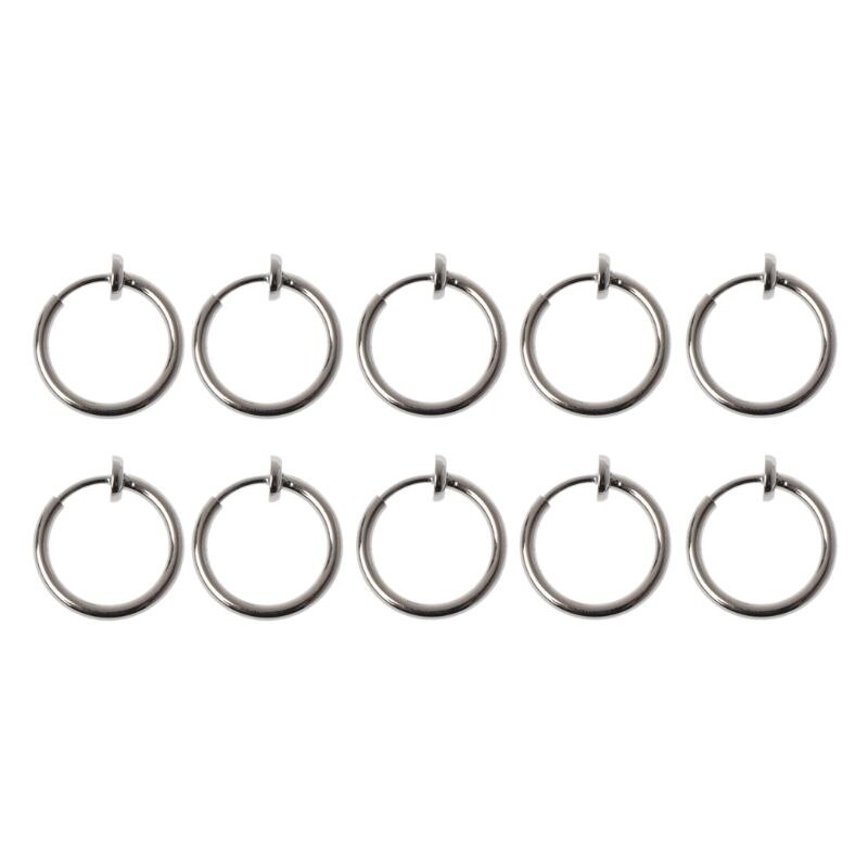 10Pcs Splitter farbe Keine Ohr-loch DIY Clip Auf Kreis Hoop Ohrringe Für Schmuck Machen