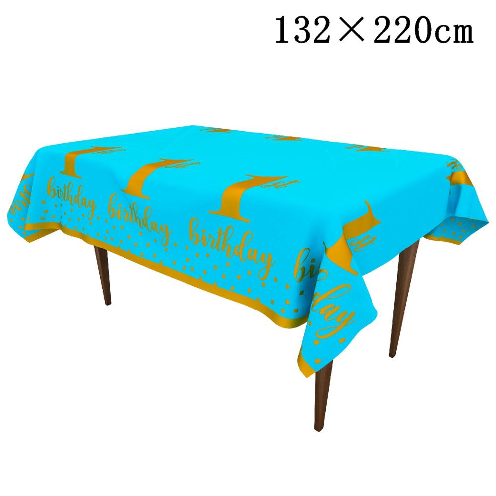 One Year Disposable Tableware 1st Birthday Banner Kids Happy Birthday Banner 1 One Year First Birthday Boy Baby Shower: violet