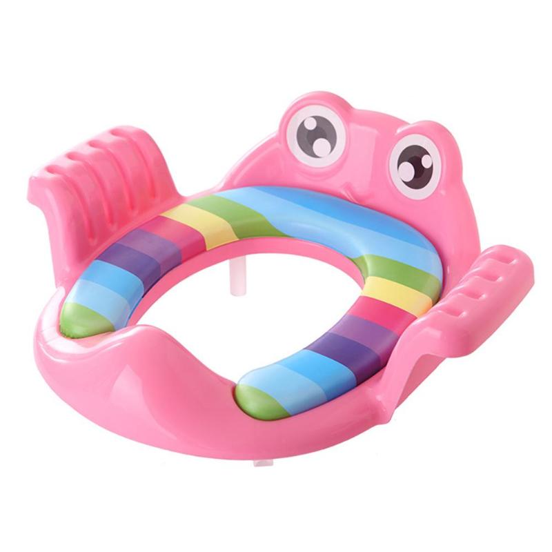 Baby toilet potter børn potte sikkert sæde med armlæn til gril dreng trænere behageligt toilet stor størrelse ring spædbarn potte: Lyserød