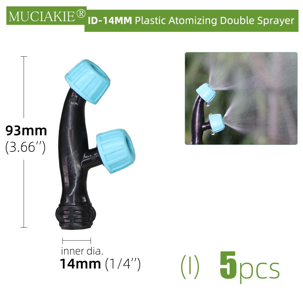 Agricultural Sprayer Nozzles Brass Atomizing Single Double Triple Heads Sprinklers Lawns Gardens Irrigation Spraying Accessories: Ix5pcs