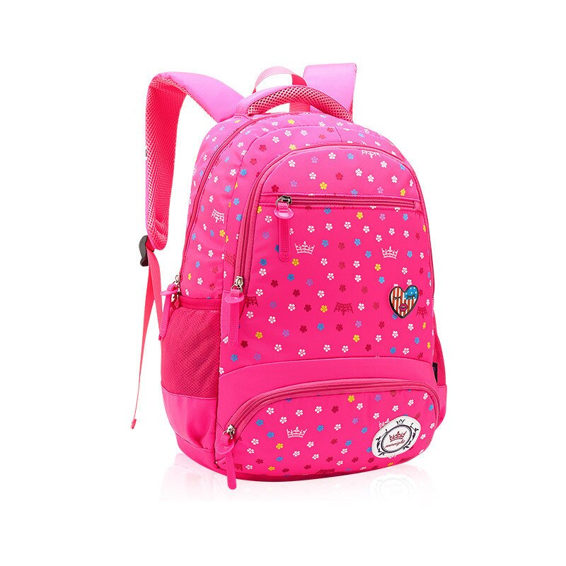 Cute Girls School Bags Children Primary School Backpack Satchel Kids Book Bag Princess Schoolbag Mochila Infantil: Rose red