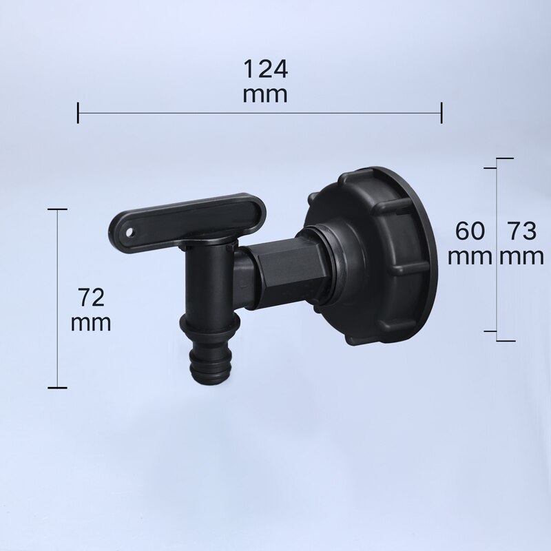 1/2 tuuman  s60 x 6 kierre muovinen ibc säiliöhana 15mm adapteri puutarhaletkuliitäntä kytkinventtiilillä vesisäiliön liittimet: 1