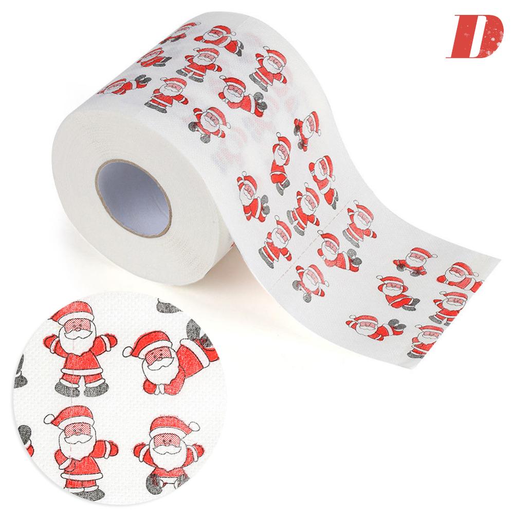 Papier toilette en rouleau de papier | Série motifs de noël, imprimés amusants, motif père noël