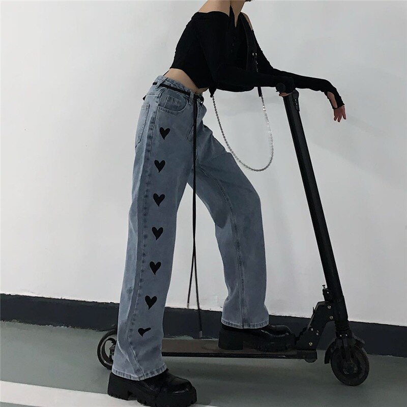 SHENGPALAE 2020 New Summer Vintage Jeans Woman,Loose Streetwear Butterfly Print Pants 10 main image 1