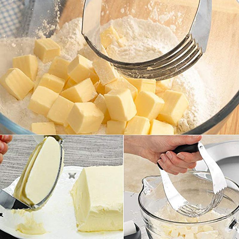 Dough Blender Flour Cutter Manual Pastry Mixer Heavy Duty Stainless Steel Blades Home Baking Tool -HJI
