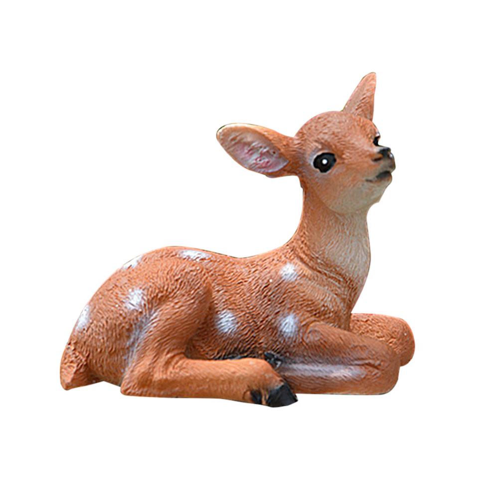 Gardening Micro-Landscape Garden Statues Resin Mini Simulated Deer Animal Park Yard statues For Home Living Table Decoration: B