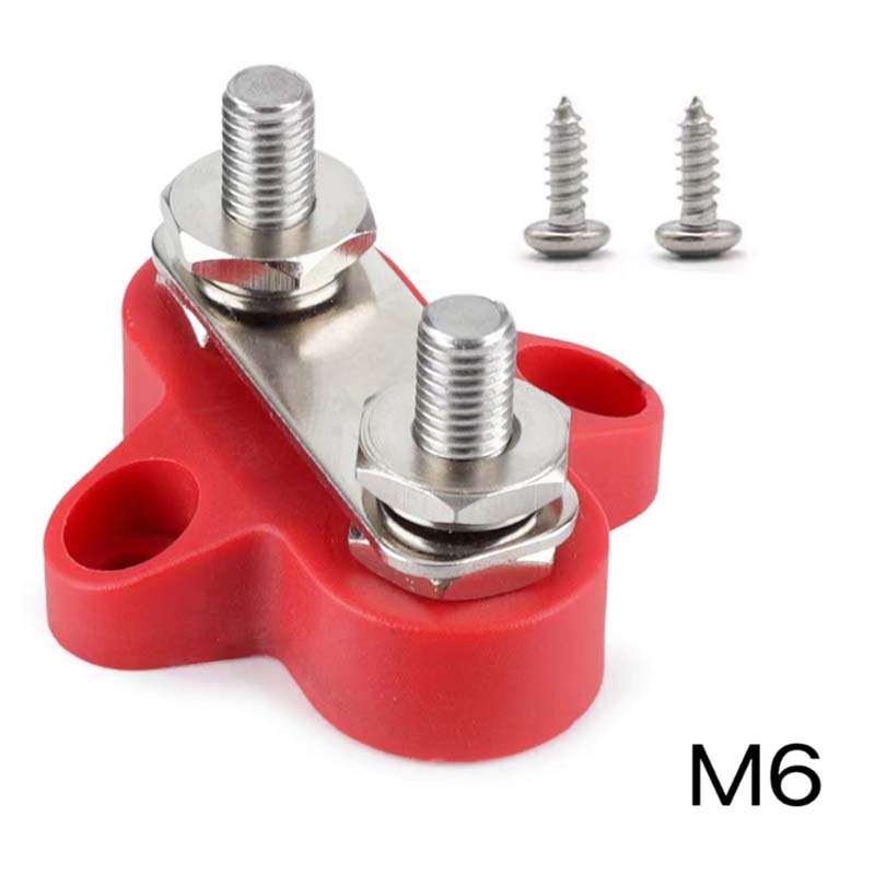 M6 M8 48V Junction Block Bus Bar 5/16" Terminal Block Insulated Dual Heavy Duty Power Distribution Stud Positive Negative RV: army green