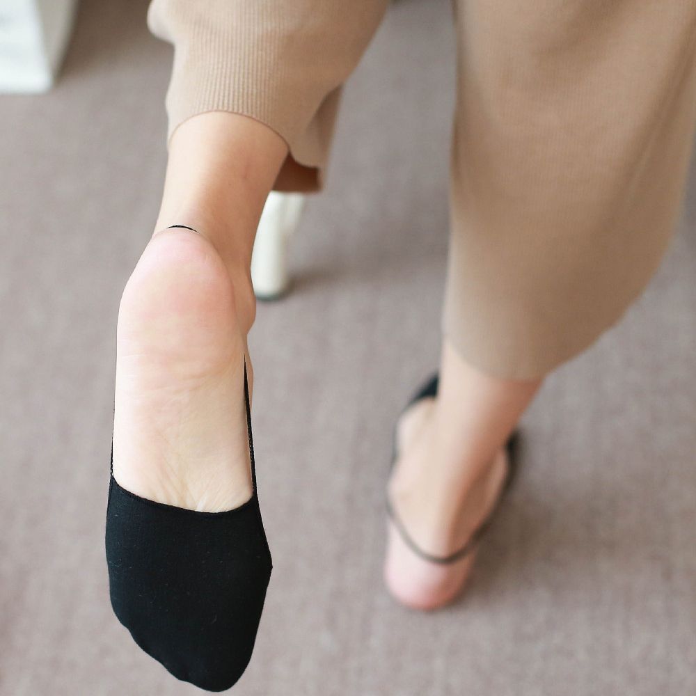 1Pair Female High Heels Invisible Socks Solid Color Women Slingback Toe Cover Topper No Show Socks