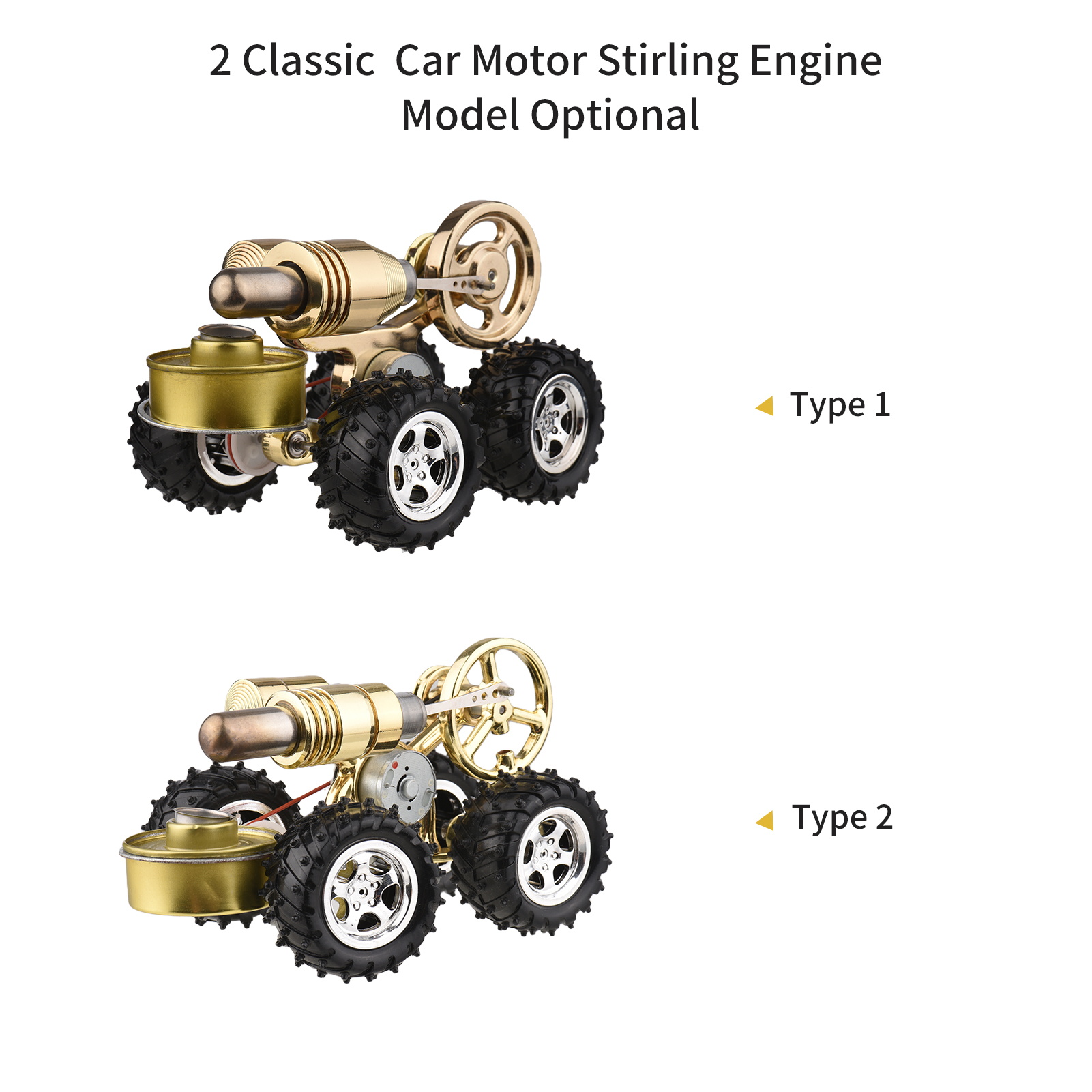Stirling Motor- Bausatz Strom Generator Heißer Luft Auto Motor- Modell Physikalische Generator Modell mit Schwungrad für freundlicher