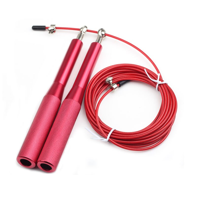 Fitness sjippetov metal aluminium leje sjippetov træningsudstyr gym sport sjippetov dobbelt fancy fitness langt reb: Rød