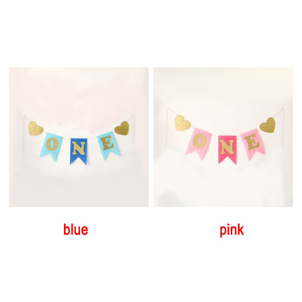 Baby 1 First Birthday Boy Girl Balloons Kids One Year Old Birthday Non-woven fabric Garland Banner Children Party Decor Baby Bab
