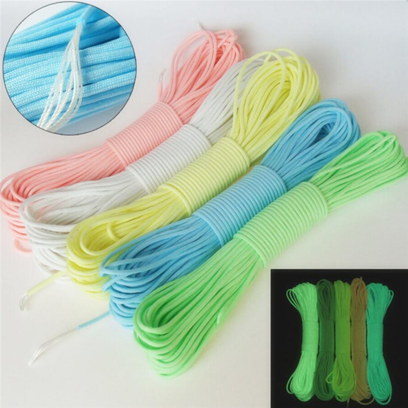 5/10 Meters Survival Paracord Luminous Rope Camp Glow Paracord 550LB 7 Strands Lanyard Ropes Outdoor Ropes