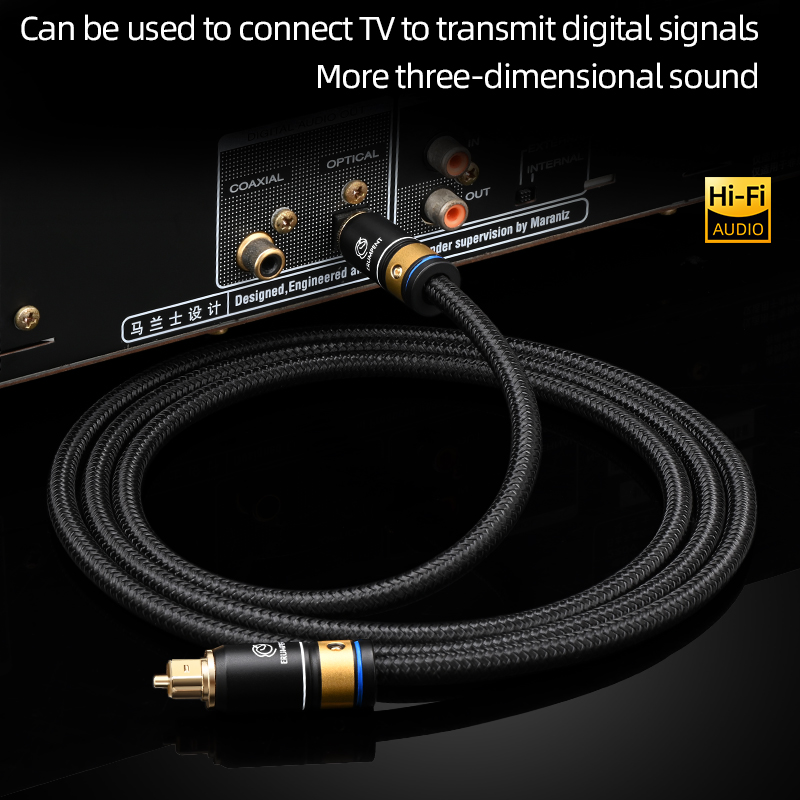 ERUMPENT Cable de Audio óptico Digital HiFi Conductor POF Cable de Audio de fibra óptica Toslink SPDIF Digital para Dolby DTS 5,1 7,1