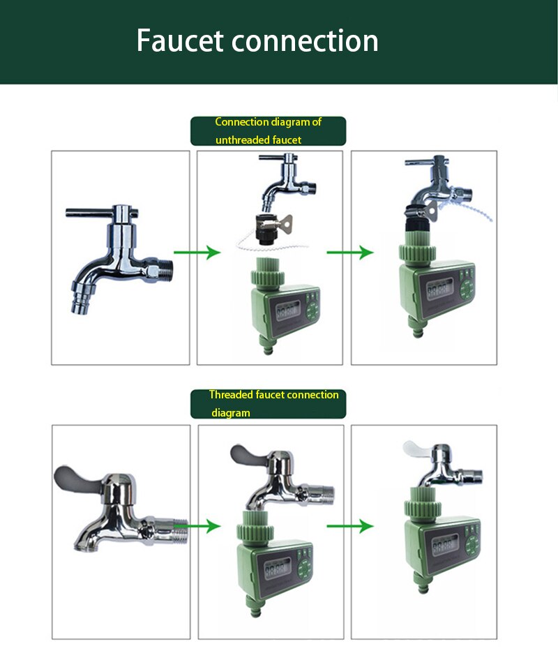 Intelligent LED display water timer irrigation controller mechanical watering outdoor waterproof automatic sprinkler timer