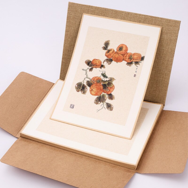 Mulberry Paper Card Raw/Hlaf Ripe Xuan Paper Cards with Box Thicken Calligraphy Watercolor Painting Mounting Paper Cards