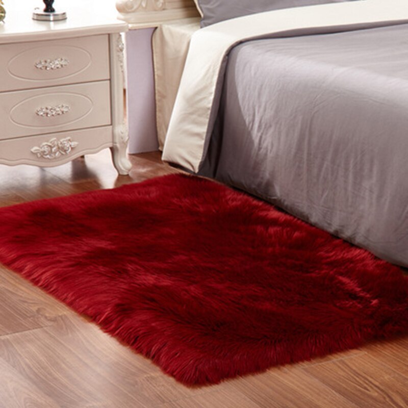 Tapis de salon en velours et fourrure, moquette pelucheux, de sol en peluche, pour chambre à coucher, décoration de maison moderne: F / 30x30cm