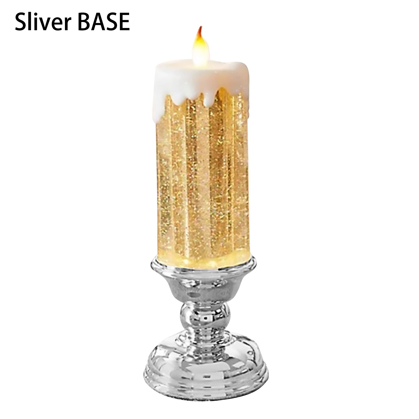 Rechargeable Colour Electronic LED Waterproof Candle With Glitter Colour Changing LED Water Candle Hogard: sliver base