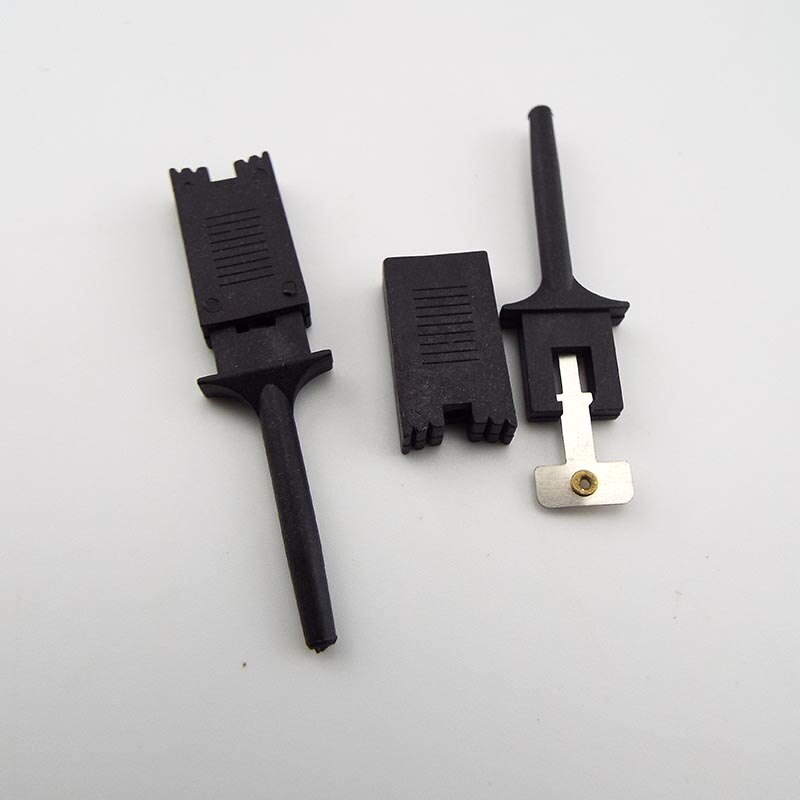 50mm Mini Single Test Hook Clip Probe for Electronic Testing IC Grabber red black flat Crocodile Clip Hooks electric Test Clip