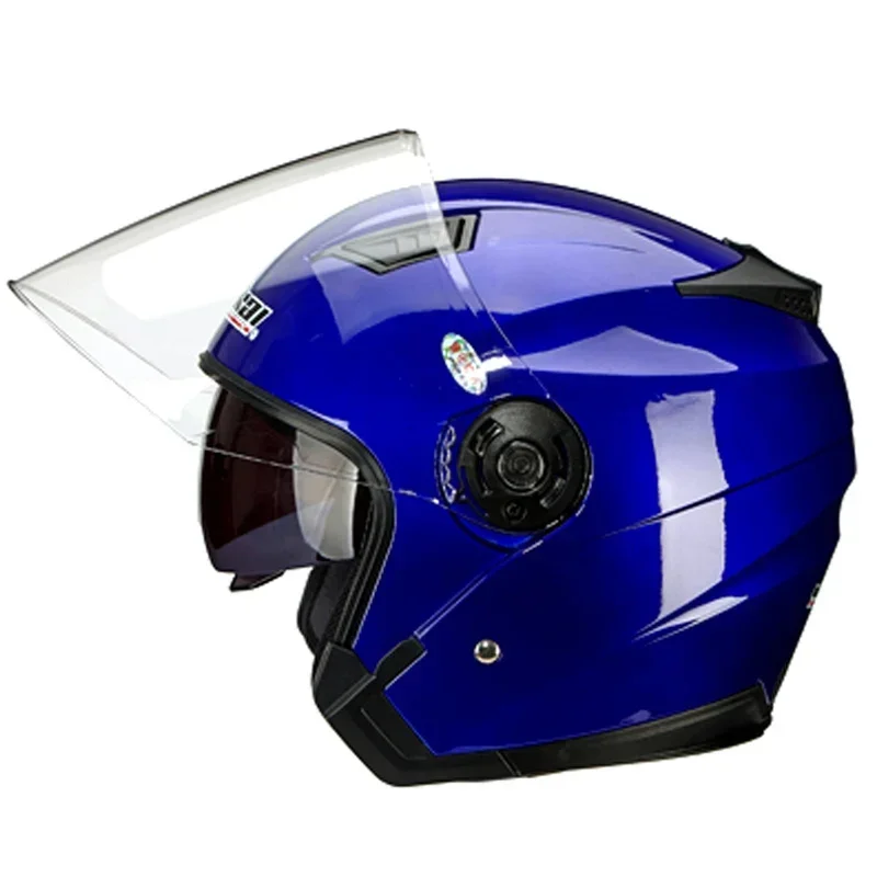 Motorsykkel doble linser vintage hjelmer fire årstider racing halvhjelmer motorsykkel casco gokart scooter motor varebil casque hjelm: Klar / Xl