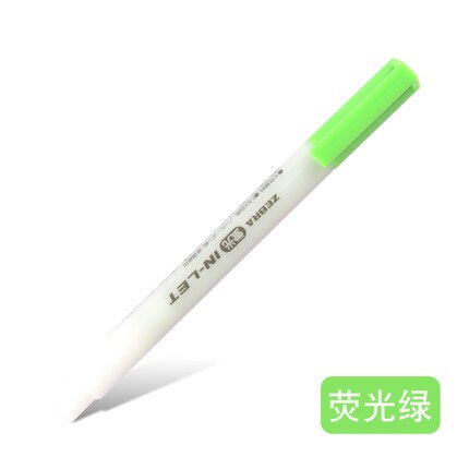 Japan zebra highlighter wks 9 5 stk farve højdepunkter markering studerende slik farve søde noter 4mm: Fluorescerende grøn
