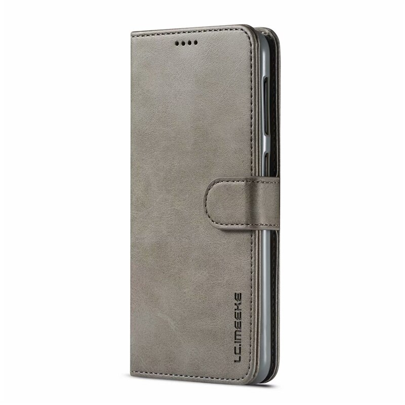 Für Samsung Galaxy A10 Fall Leder Vintage Telefon Fall Auf Samsung A10 Fall Flip 360 Magnetische Brieftasche Fällen Für Samsung EINE 10 Abdeckung: Grau