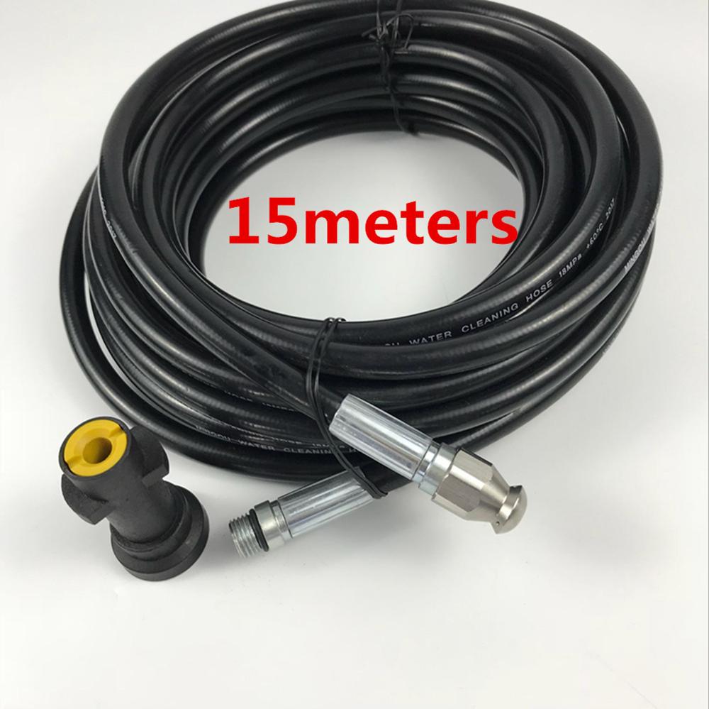 Manguera de alta presión para limpieza de lavado de coche, sistema de riego, Kit de manguera de agua para Karcher con conector adaptador (MOH001): 15m