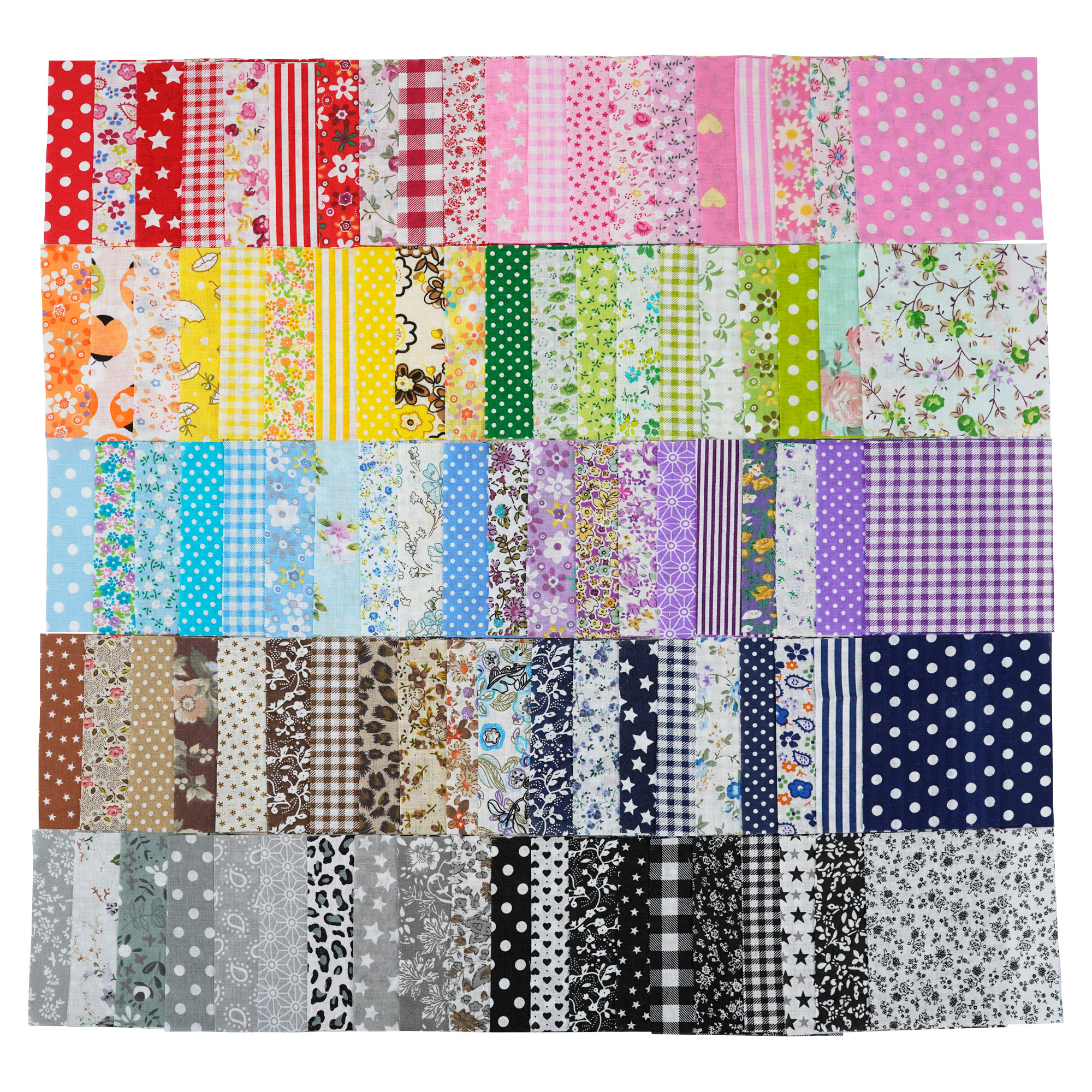 100 STKS 25x25 cm/10x10 cm Pleinen Katoen Ambachtelijke Bloemen Stof Doeken voor DIY Bundel Patchwork Quilten Naaien Scrapbooking Artcraft: 1Yard