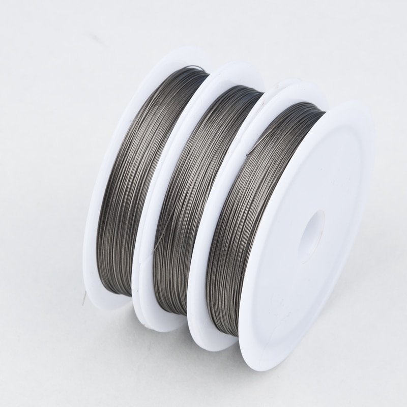 Doreenbeads 1 rull 50m sølvfarget tigerhale beading metalltråd ståltråd til gjør-det-selv-smykker å finne tilbehør 0.30-0.45mm