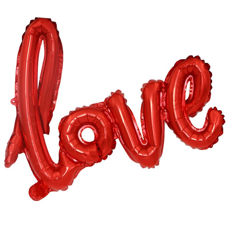 Ligaturer kærlighedsbrev folie ballon jubilæum bryllup valentinsdag fødselsdagsfest dekoration champagne kop foto rekvisitter: Rød / 54