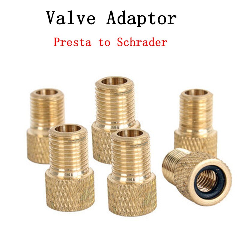 4/5 stk sykkel ventil adapter pumpe dekk ventil adapter konverter presta til schrader kobber sykkel luftventil adapter sykkel tilbehør