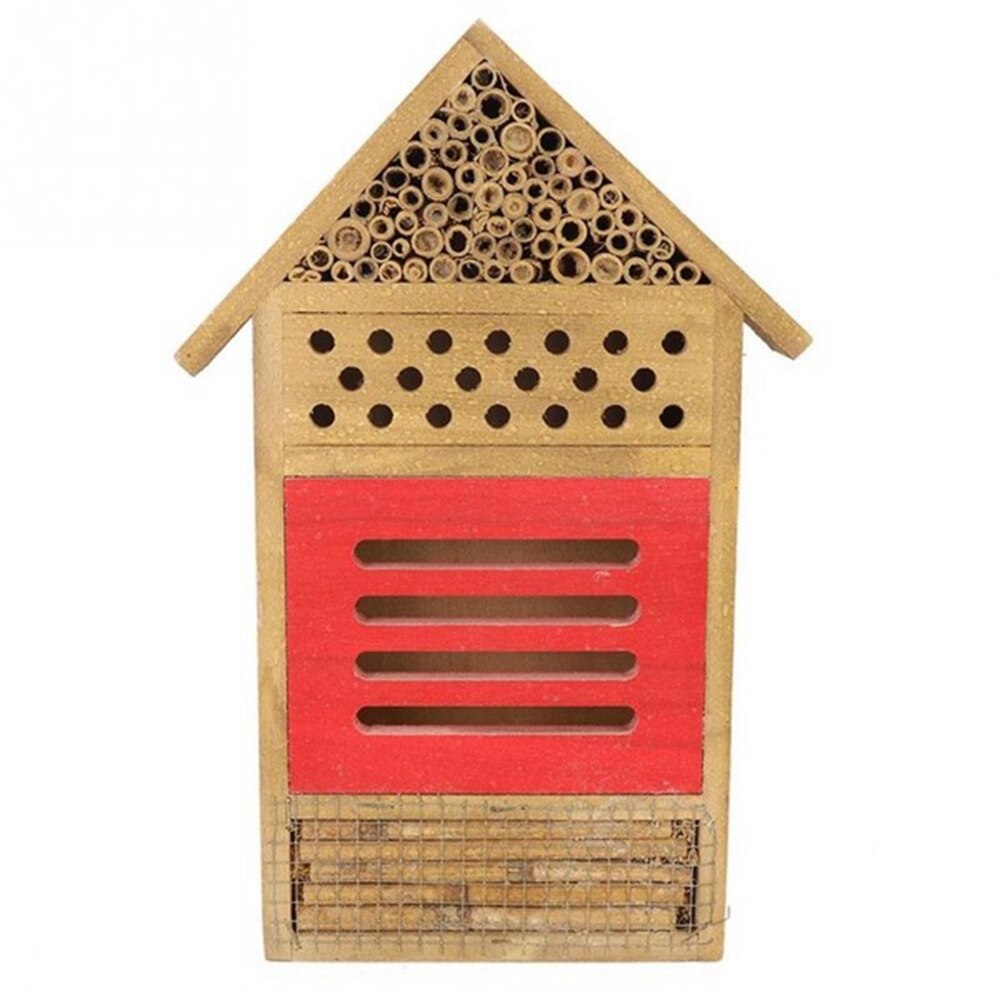 Træ insekt bi hus træ bug værelse hotel ly have dekoration reder boks insekter boks: Rød
