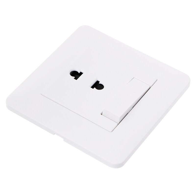 Wall Outlet 2 Hole Universal Power Socket With 1 Gang 2 Way Light Switch Porcelain White Wall Panel G8TB