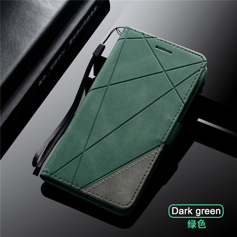 Huawei Honor 9 Lite Case Honor 9 lite Leather Case on For Fundas Huawei Honor 9 Lite Cover Magnetic Flip Wallet Phone Cover Etui: Green