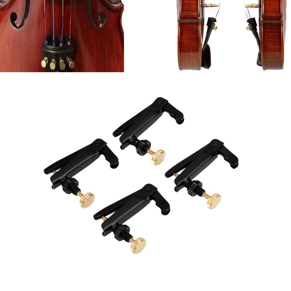 4 Stuks 4/4-3/4 Professionele Viool Gebruik Plated Ijzer Viool Fijnstemmers Spinner Richter Snaren Haken Voor Viool Musical instrument