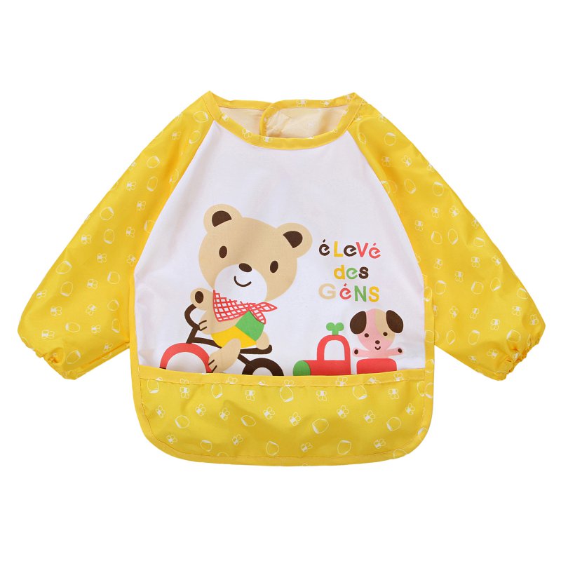 Leuke Meisjes Baby Baby Familie Lange Mouw Anti Slijtage Waterdichte Feeding Bib Schort