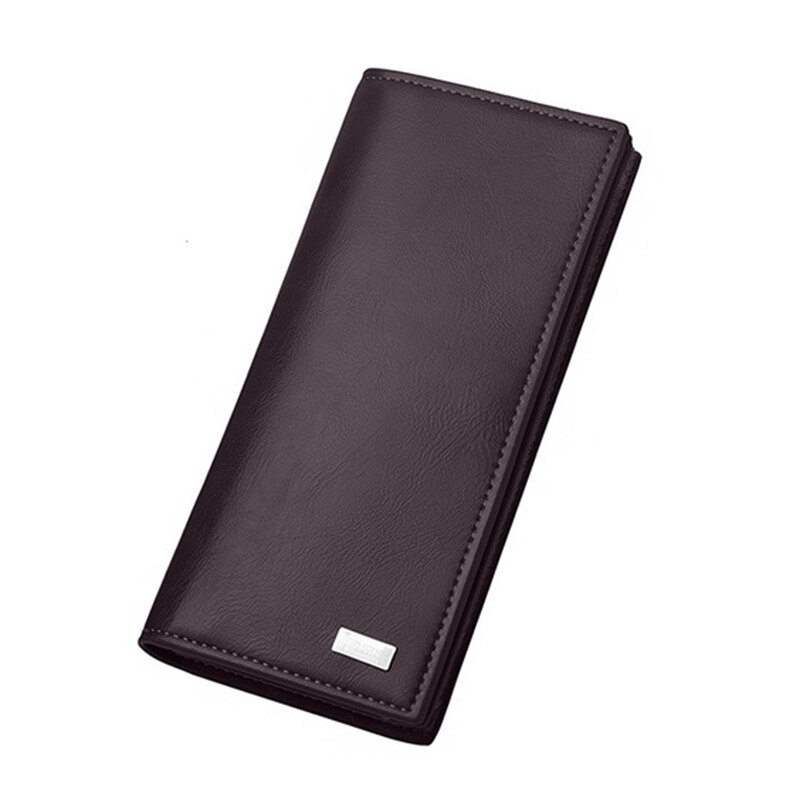 Heren lange portemonnee zachte leren portemonnee grote capaciteit mobiele telefoon tas multifunctionele kaarthouder casual portemonnees mannen: Donkere koffie