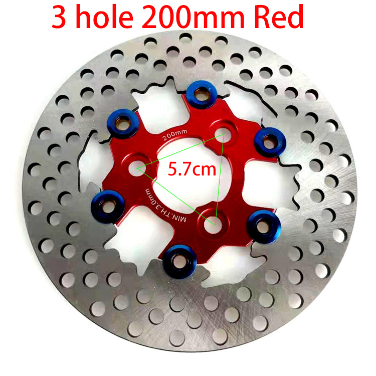 Universal Aluminum alloy Floating discs motorcycle brake disc Outside diameter 200mm/220mm/245mm/260mm Rapid cooling brake pads: 5.7cm Red 200mm