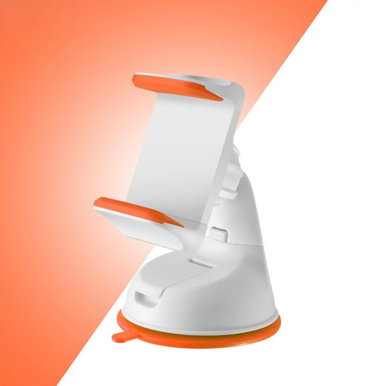 360 degree rotating universal car mobile phone holder dashboard silicone suction cup navigation stretch mobile phone holder: White Orange