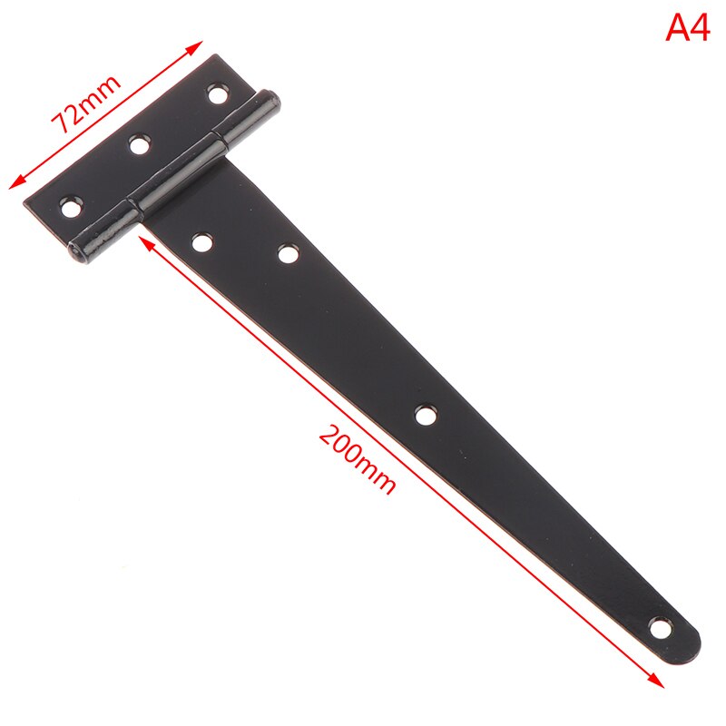 1X Iron Tee Hinge Black T hinges Cabinet Hinge Garden Shed 2-12inch Wooden Door Gate for Light Gates Doors Furniture Hardware: 4