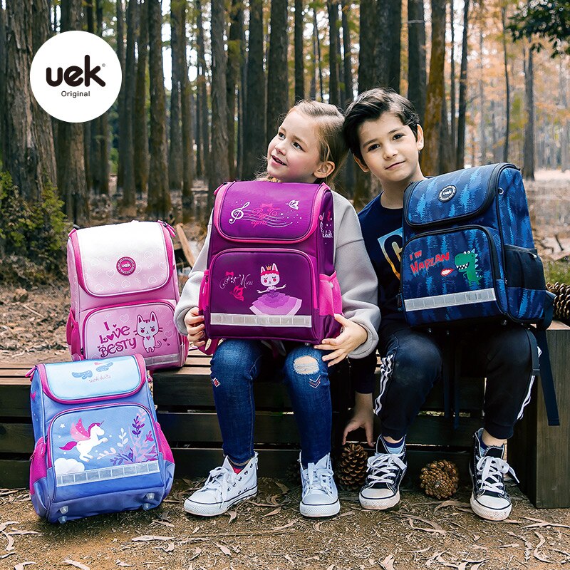 Uek Kid Primary Schoolbag Stationery Book Organizer Bag Backpack For School Girl Dinosaur Shoulders Toddler Boys Bookbag Student