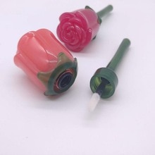 1 Pc 3Ml Leuke Rose Shape Lege Lip Gloss Tube Clear Mini Navulbare Lippenbalsem Flessen Containers Met Rubber inserts