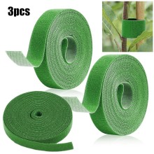 3 pak bindebånd plante binder krog & amp; loop haven støtter bambus stok wrap støtte plante bandage binde hovedtelefoner line kabel organizer: Grøn