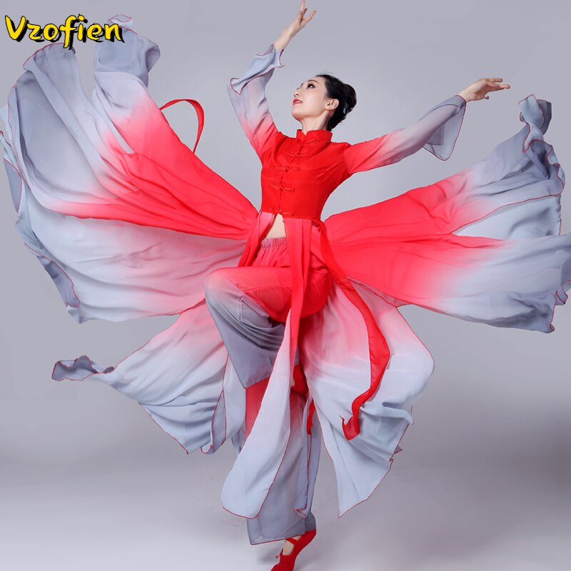 Chinese Folk Dance Ancient Yangko Dance Costume Hanfu Classical Profession Practice Clothes Traditional Dance Wear