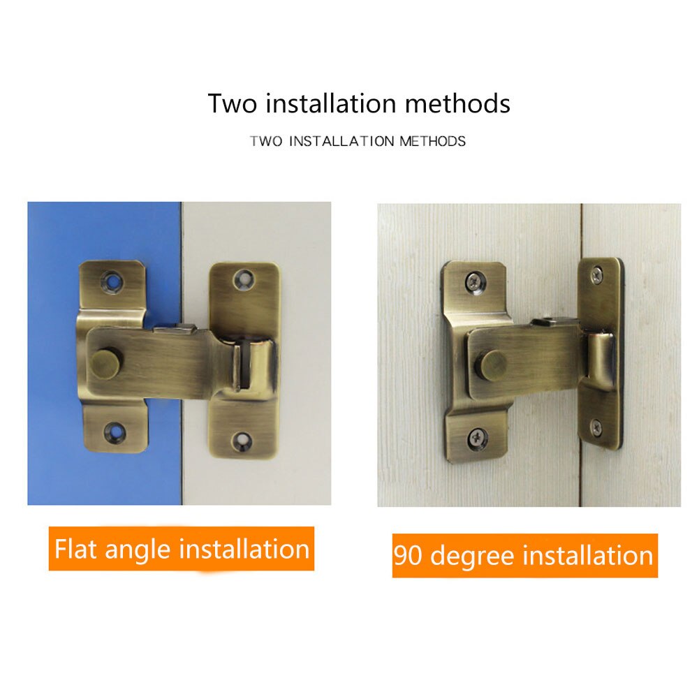 Safety Thick Hasp Bathroom Anti-theft Gate Home Right Angle Universal Stainless Steel Flip Lock Sliding Barn Door Latch Window