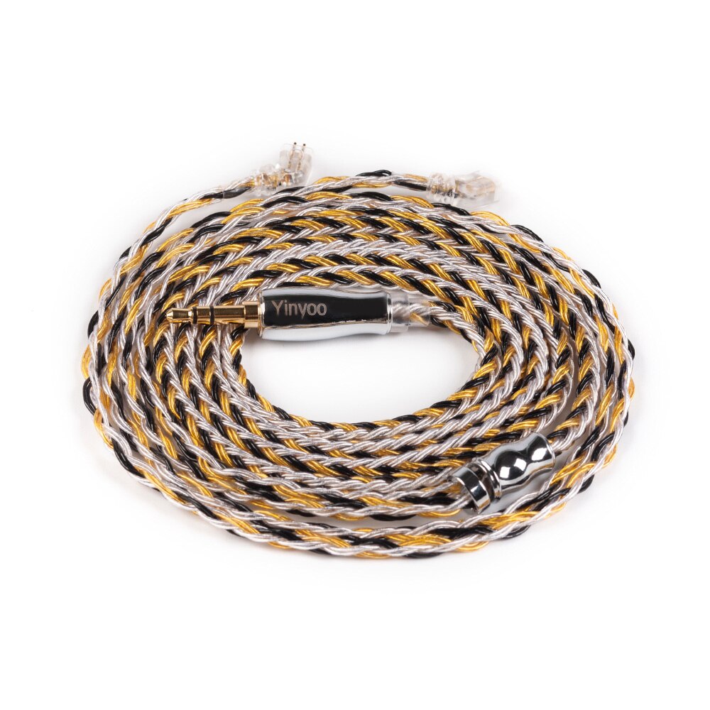 Cable de cobre Chapado en plata actualizado de 16 núcleos Yinyoo 2,5/3,5/4,4 MM con conector MMCX/2pin/QDC TFZ KZ ZS10 ZSX BLON bl-03 bl-05: TFZ  3.5mm