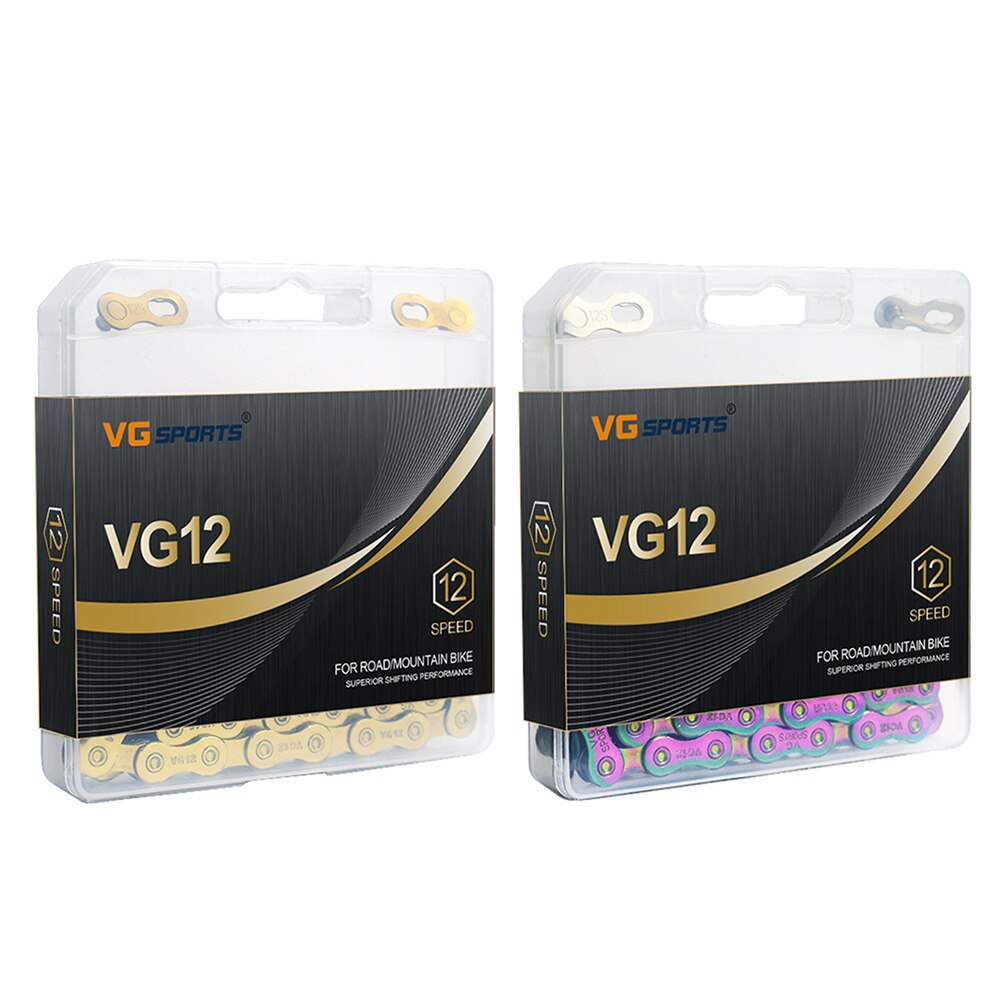 Bicycle Chain Gold Silver Bike Chain Ultralight for 12 Speed MTB Mountain Road Bicycle 126L Hollow Cycling Equipment